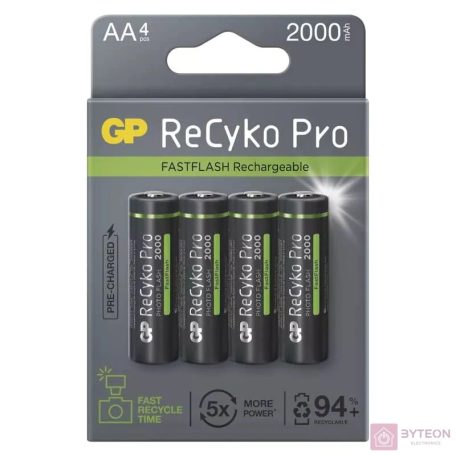GP ReCyko Pro Photo Flash 2000mAh AA Ceruzaelem (4db/csomag)