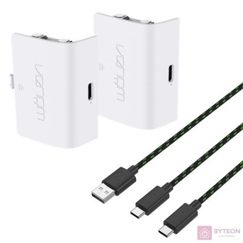 Venom VS2882 Xbox Series X/S 2db Fehér Akkumulátor + 3m Töltőkábel