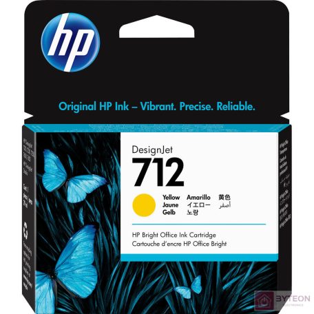 HP 712 Eredeti Tintapatron Sárga