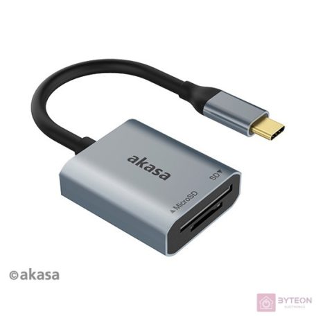 Akasa AK-CR-10BK USB Type-C Külső kártyaolvasó