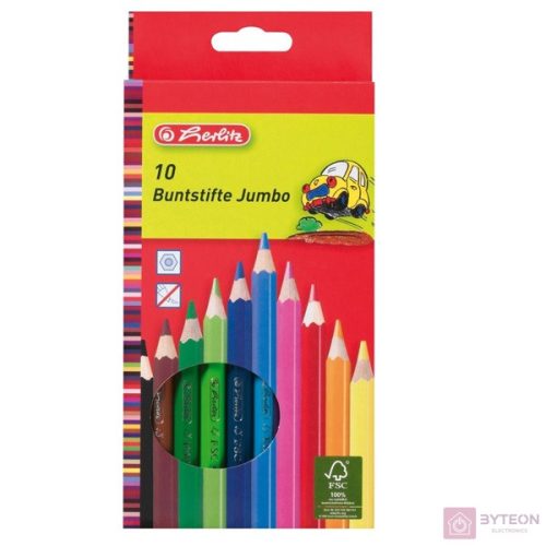Herlitz Hatszögletű Színes ceruza vegyes szín - 10 db/csomag