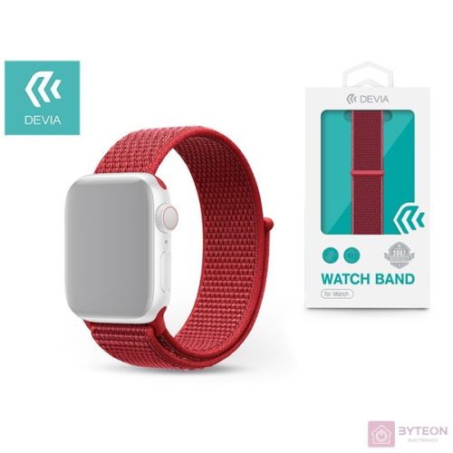Devia Apple Watch S1/2/3/4/5/6/SE Szövet szíj 38/40mm - Piros