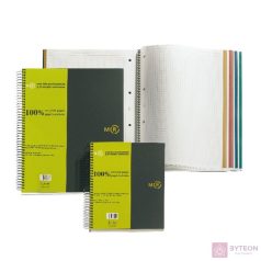 Miquelrius Recycled 4x30 lapos A4 kockás spirálfüzet