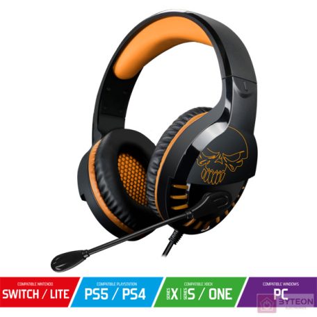 Spirit of Gamer PRO-H3 Multiplatform Edition Gaming Headset Fekete/Narancssárga