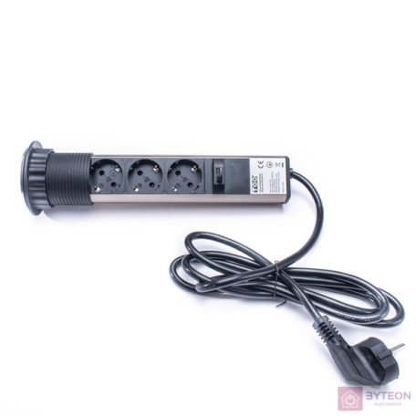 TOO PPS-301-3C 3 aljzatos asztalba süllyeszthető elosztó 1,8m - Ezüst