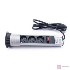   TOO PPS-300-3S 3 aljzatos asztalba süllyeszthető elosztó 1,8m - Ezüst