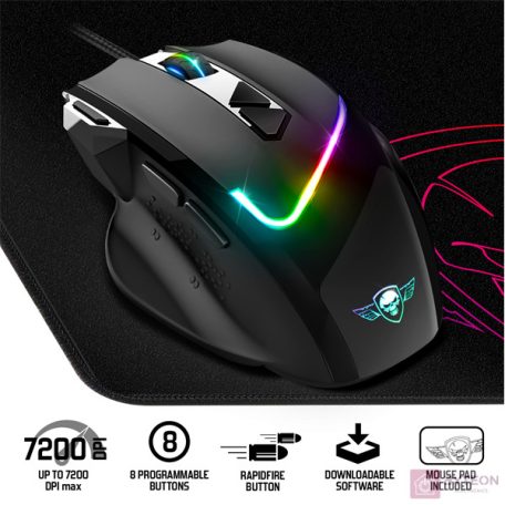 Spirit of Gamer PRO-M3 RGB USB Gaming Egér - Fekete