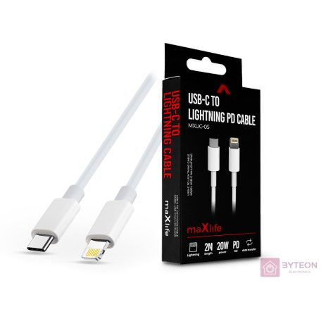 Maxlife USB-C Apa - Lightning apa 3.0 Adat és töltő kábel - Fehér (2m)