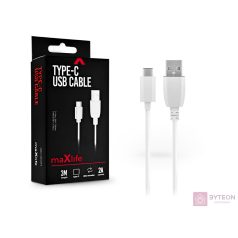   Maxlife USB-C apa - USB-C apa Adat és töltőkábel - Fehér (3m)