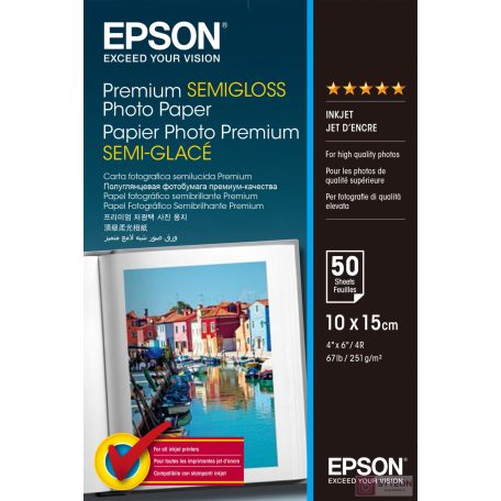 Epson Premium Semigloss Photo Paper (A4, 50db)