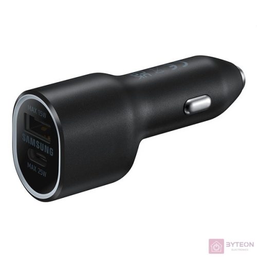 Samsung Fast Charge EP-L4020 Autós USB-C / USB-A töltő - Fekete (40W)