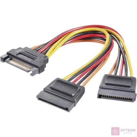 nBase 750731 SATA Y kábel 10cm (SATA apa - SATA anya)