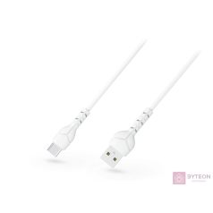   Devia ECO Kintone USB apa - USB-C apa Adat és töltő kábel - Fehér (1m)