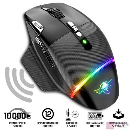 Spirit of Gamer XPERT-M800 Wireless Gamer Egér - Fekete
