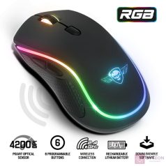 Spirit of Gamer RGB Wireless Gaming Egér - Fekete