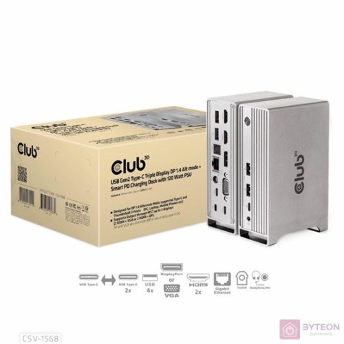 Club3D CSV-1568 120W Univerzális dokkoló