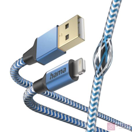 Hama 201553 USB-A apa - Lightning apa 2.0 Adat és töltő kábel - Kék (1.5m)