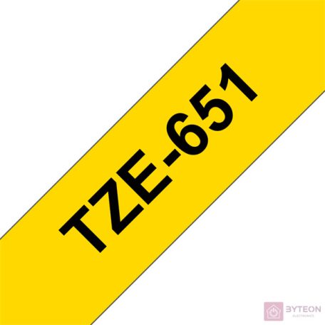 Brother TZE-651 (24mm, 8m) laminált szalag - Sárga