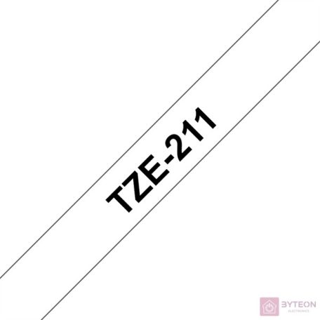 Brother TZE-211 (6mm, 8m) laminált szalag - Fehér