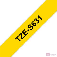 Brother TZE-S631 (12mm, 8m) laminált szalag - Sárga