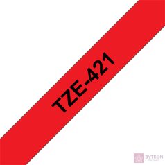 Brother TZE-421 (9mm, 8m) laminált szalag - Piros