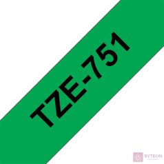 Brother TZE-751 (24mm, 8m) laminált szalag - Zöld