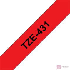 Brother TZE-431 (12mm, 8m) laminált szalag - Piros