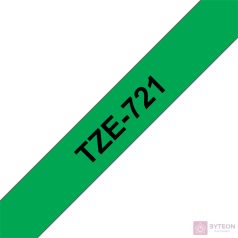 Brother TZE-721 (9mm, 8m) laminált szalag - Zöld