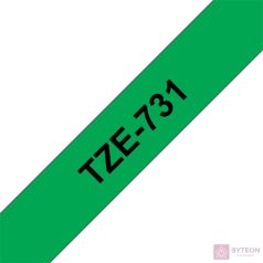 Brother TZE-731 (12mm, 8m) laminált szalag - Zöld