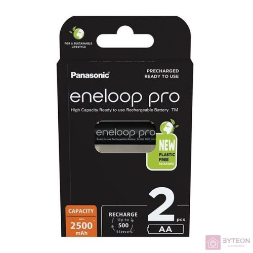 Panasonic Eneloop Pro BK3HCDE-2BE-N Tölthető NiMH AA Ceruzaelem (2db/csomag)