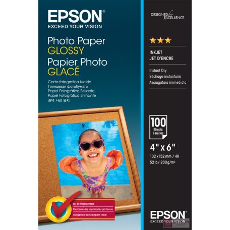 Epson Glossy Photo Paper [10x15cm, 200g, Fényes, 100db]