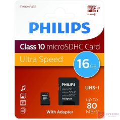 Philips microSDHC 16GB (Class10) SD adapterrel