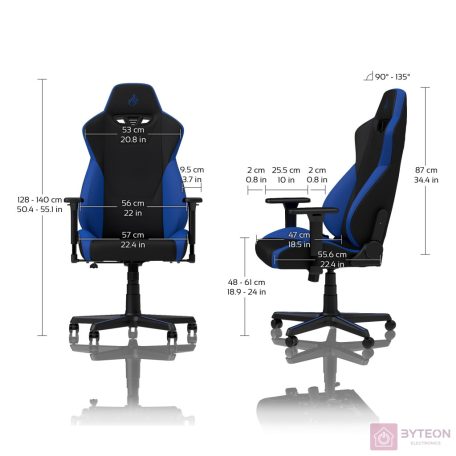 Nitro Concepts S300 Gamer szék - Fekete/Kék