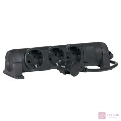 Legrand 694601 Elosztó 3 aljzatos 1.5m - Fekete