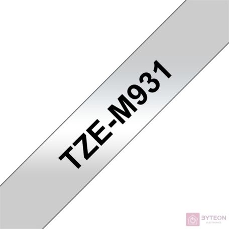 Brother TZE-M931 (12mm, 8m) laminált szalag - Ezüst