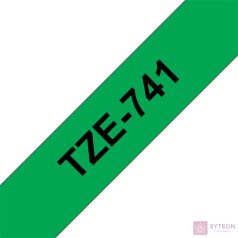 Brother TZE-741 (18mm, 8m) laminált szalag - Zöld