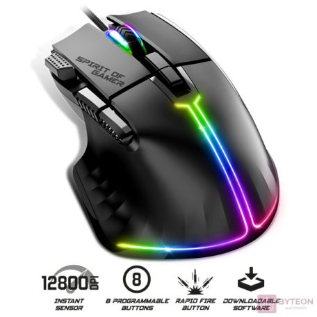 Spirit of Gamer PRO-M5 RGB Vezetékes Gaming Egér - Fekete