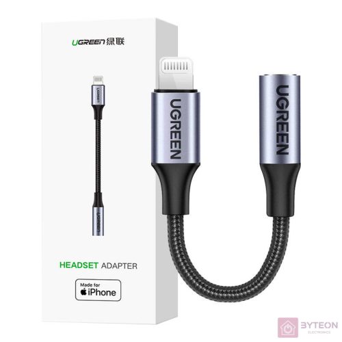 Audio adapter Ugreen US211 Lightning to Mini Jack 3.5mm audio adapter (black)