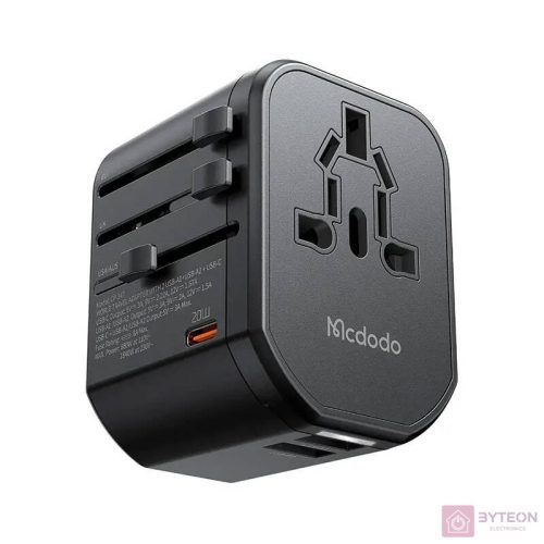 Universal wall charger Mcdodo EU/US/AU/UK CP-3471, PD 20W (black)