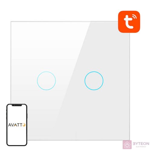 Smart Light Switch WiFi Avatto TS02-EU-W2 2 Way TUYA (white)