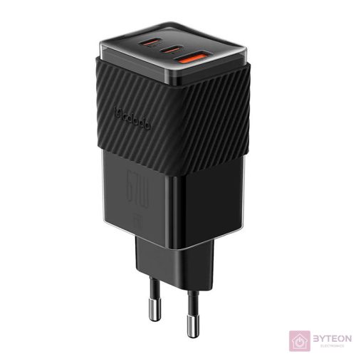 Charger GaN 65W Mcdodo CH-1501, 2x USB-C, USB-A (black)