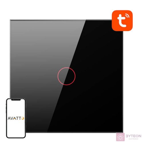 Smart Light Switch WiFi Avatto TS02-EU-B1 1 Way TUYA (black)