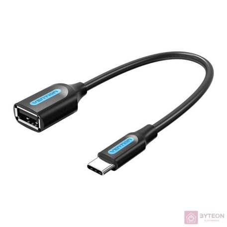 Adapter USB-C 2.0 M to F USB-A OTG Vention CCSBB 0.15m (Black)