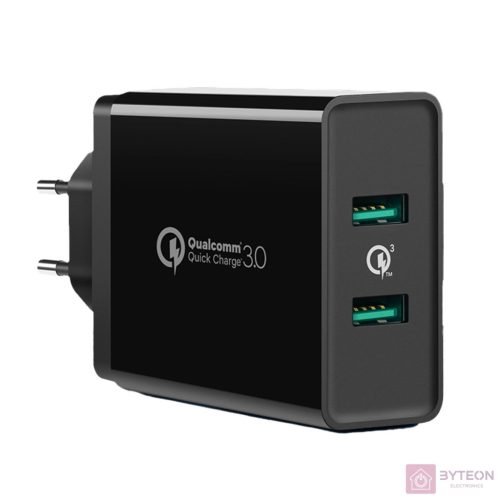 UGREEN Gyorstöltő, 2xUSB-A, 18W, PD 3.0 EU (fekete)