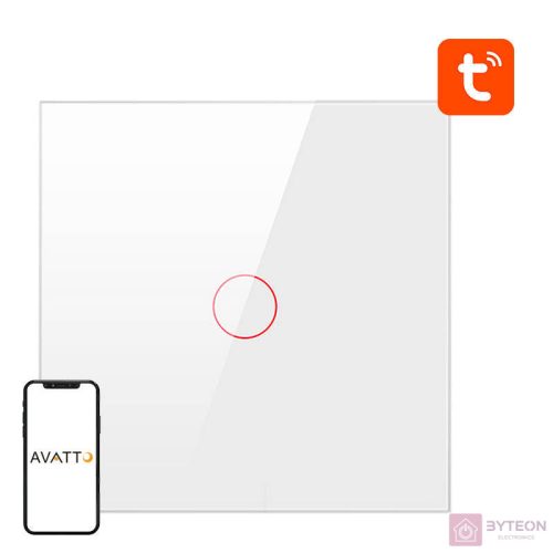 Smart Light Switch ZigBee Avatto ZTS02-EU-W1 1 Way TUYA (white)