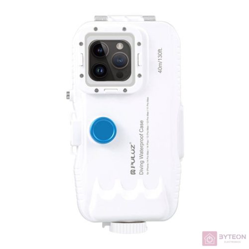 Plastic waterproof phone case Puluz for iPhone 14 Plus/Pro Max/13 Pro Max/12 Pro Max/11 Pro Max (white)