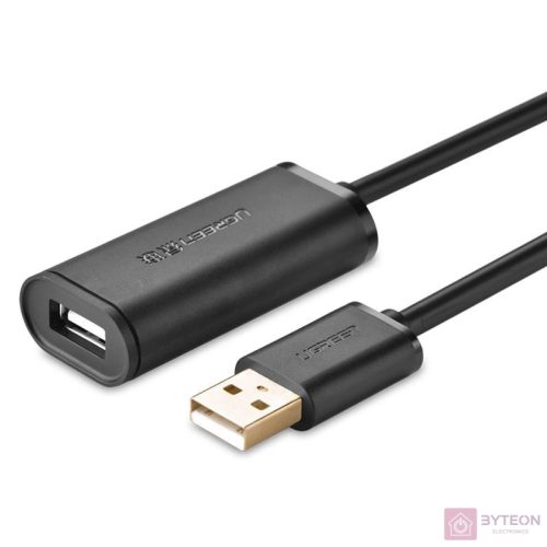 UGREEN US121 USB 2.0 hosszabbító kábel, aktív, 10 m (fekete)