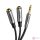 AUX UGREEN audio elosztó 3,5 mm-es jack kábel, 20 cm (fekete)