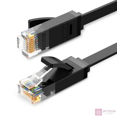UGREEN Ethernet RJ45 lapos hálózati kábel, Cat.6, UTP, 1 m (fekete)
