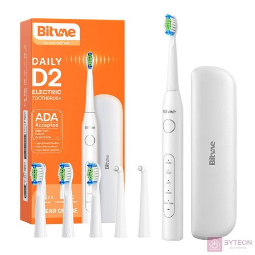 Sonic toothbrush with tips set and travel case D2 (white)